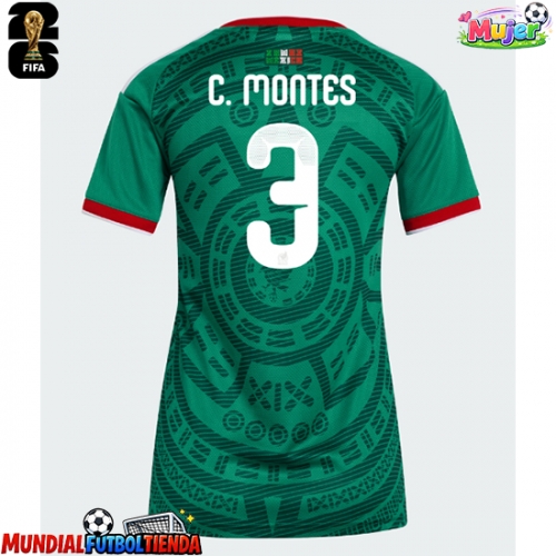 Camiseta México Cesar Montes #3 Primera Equipación Replica Mundial 2026 para mujer mangas cortas